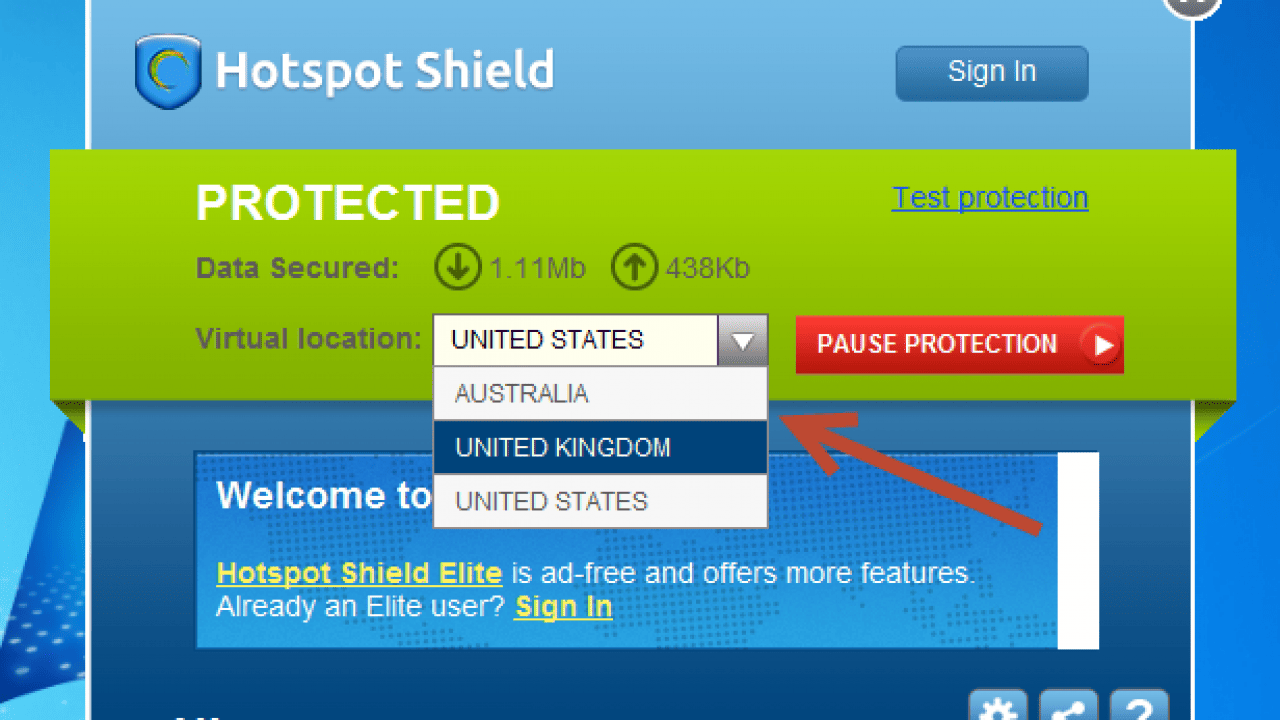 phần mềm Fake IP miễn phí Hotspot Shield