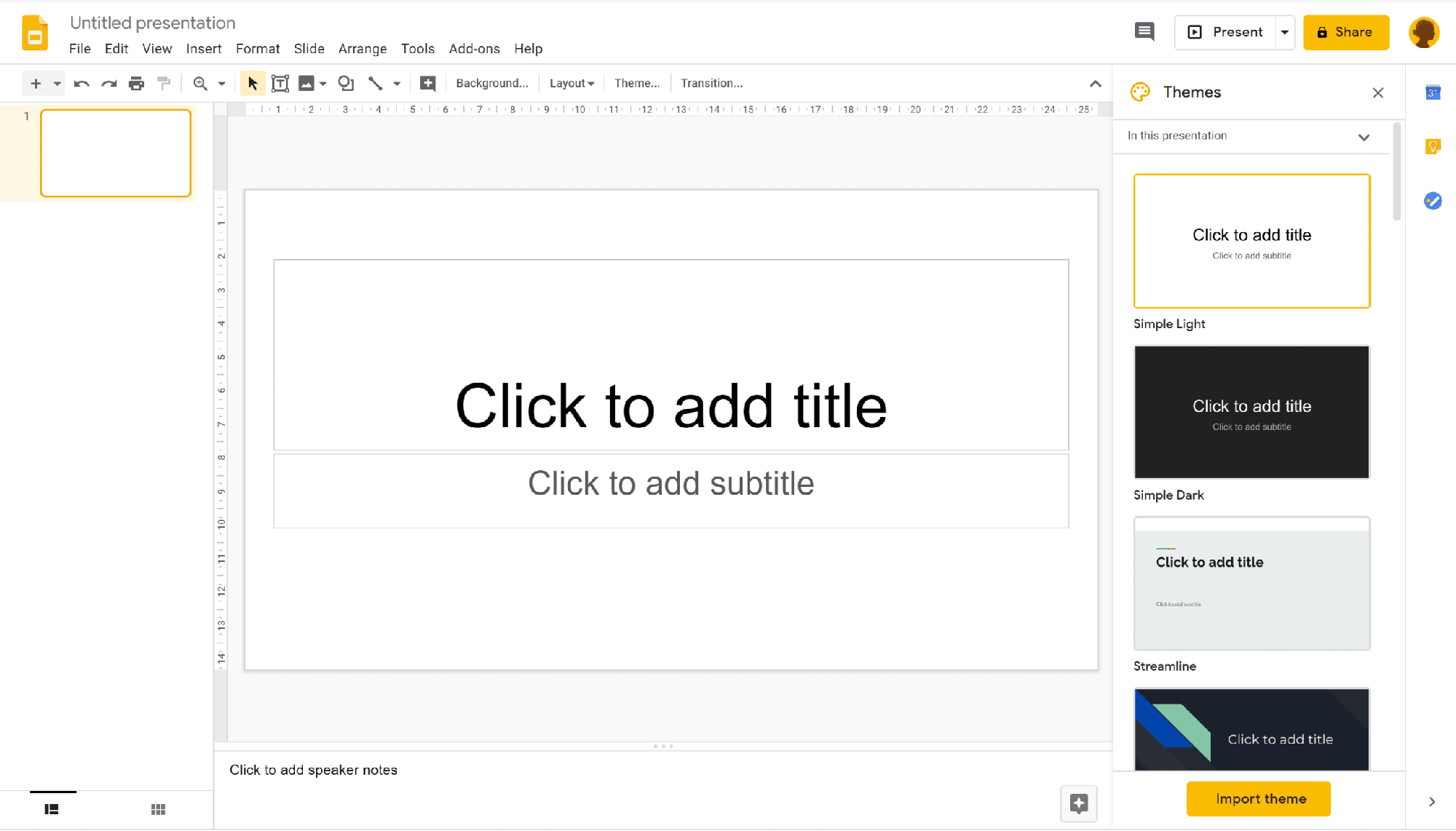 Phần mềm trình chiếu Google Presentation