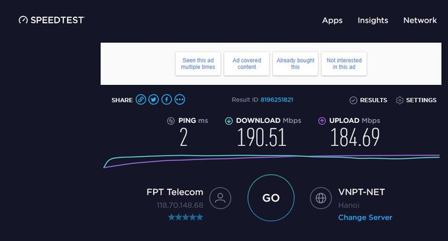 Cách kiểm tra tốc độ mạng qua SpeedTest không quá 1 phút - Ảnh 3.