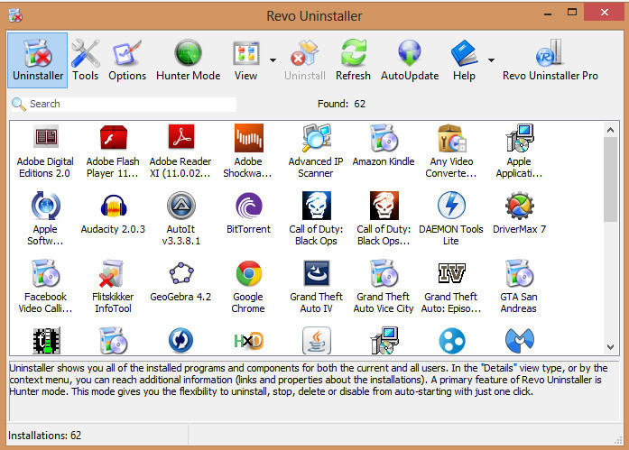 Phần mềm gỡ cài đặt Revo Uninstaller