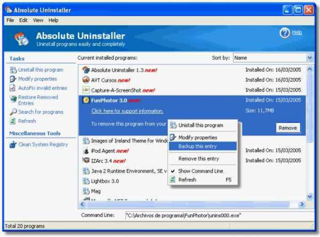 Phần mềm gỡ cài đặt Absolute Uninstaller