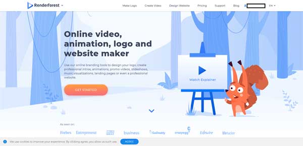 phần mềm làm video trên máy tính Renderforest