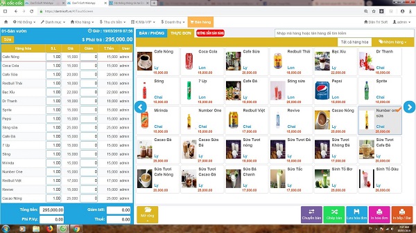 Phần mềm tính tiền bán hàng Dantrisoft