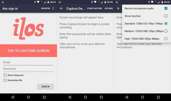 Phần mềm quay video trên điện thoại ilos Screen Recorder