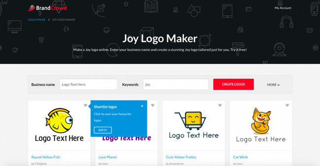 phần mềm thiết kế logo Logojoy