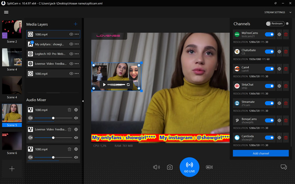 SplitCam cho phép người dùng sáng tạo tối đa với những công cụ hỗ trợ chuyên biệt
