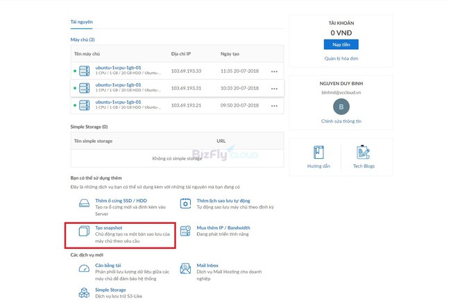 Làm thế nào để khôi phục dữ liệu Cloud Server từ Snapshot? - Ảnh 1.